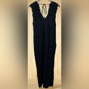 NWOT XS Free People Sleeveless plunge Neckline Tie-back Contouring Maxi Dress